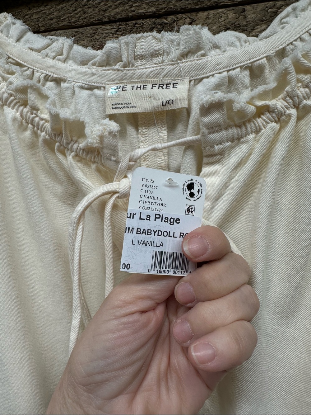 NWT Free People We The Free Daisy Denim Babydoll Romper Vanilla Large - Picture 8 of 9